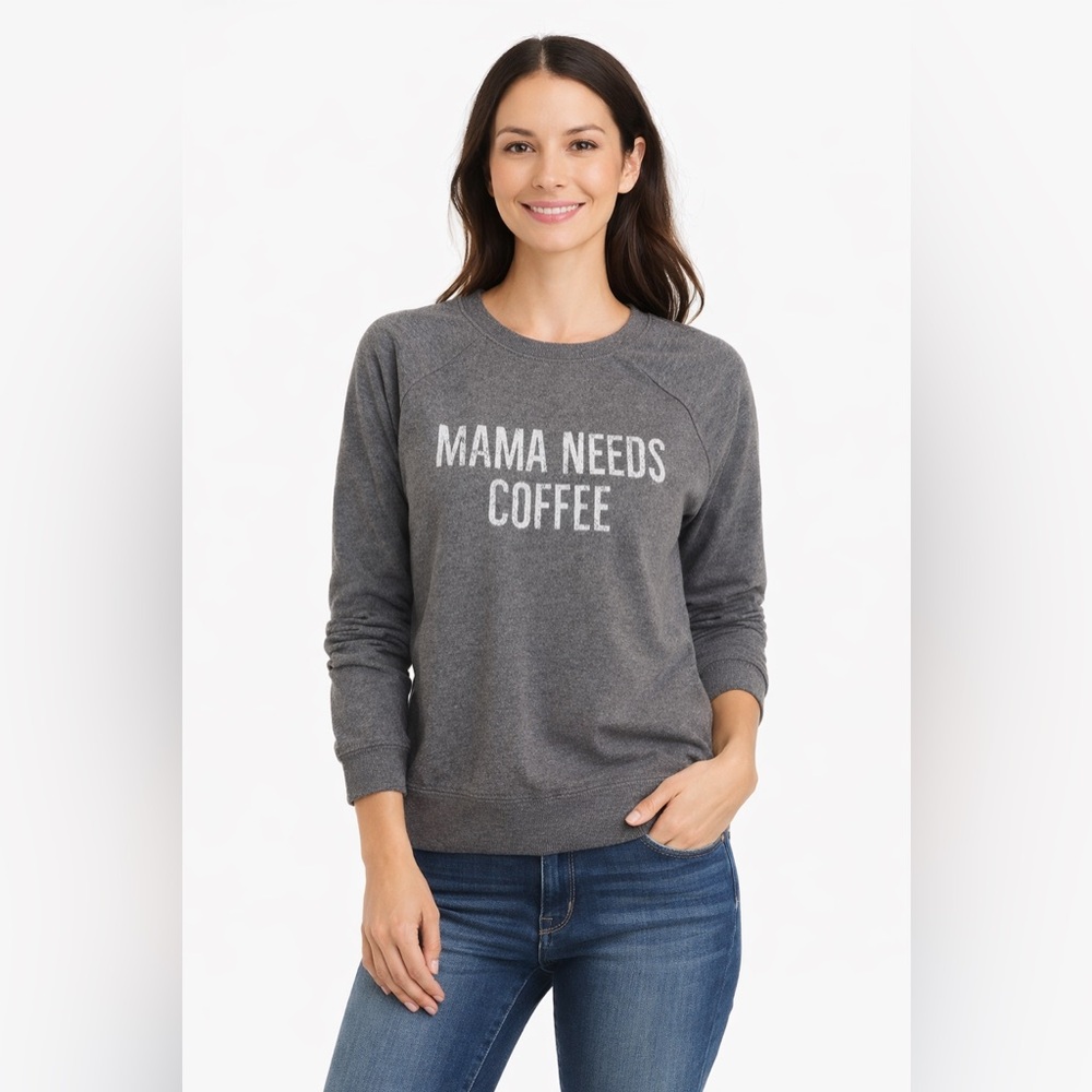 Grayson Threads Mama Needs Coffee Graphic Sweatshirt Lightweight Pullover XS